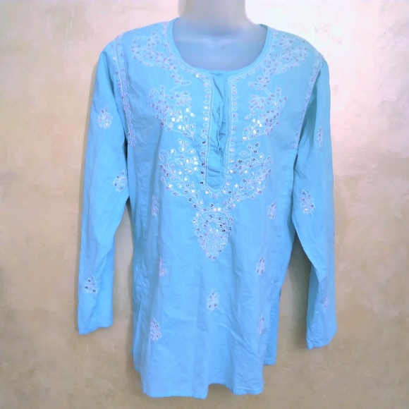 Willi Smith Tops - Willi Smith Embroidered Blouse from India L/XL